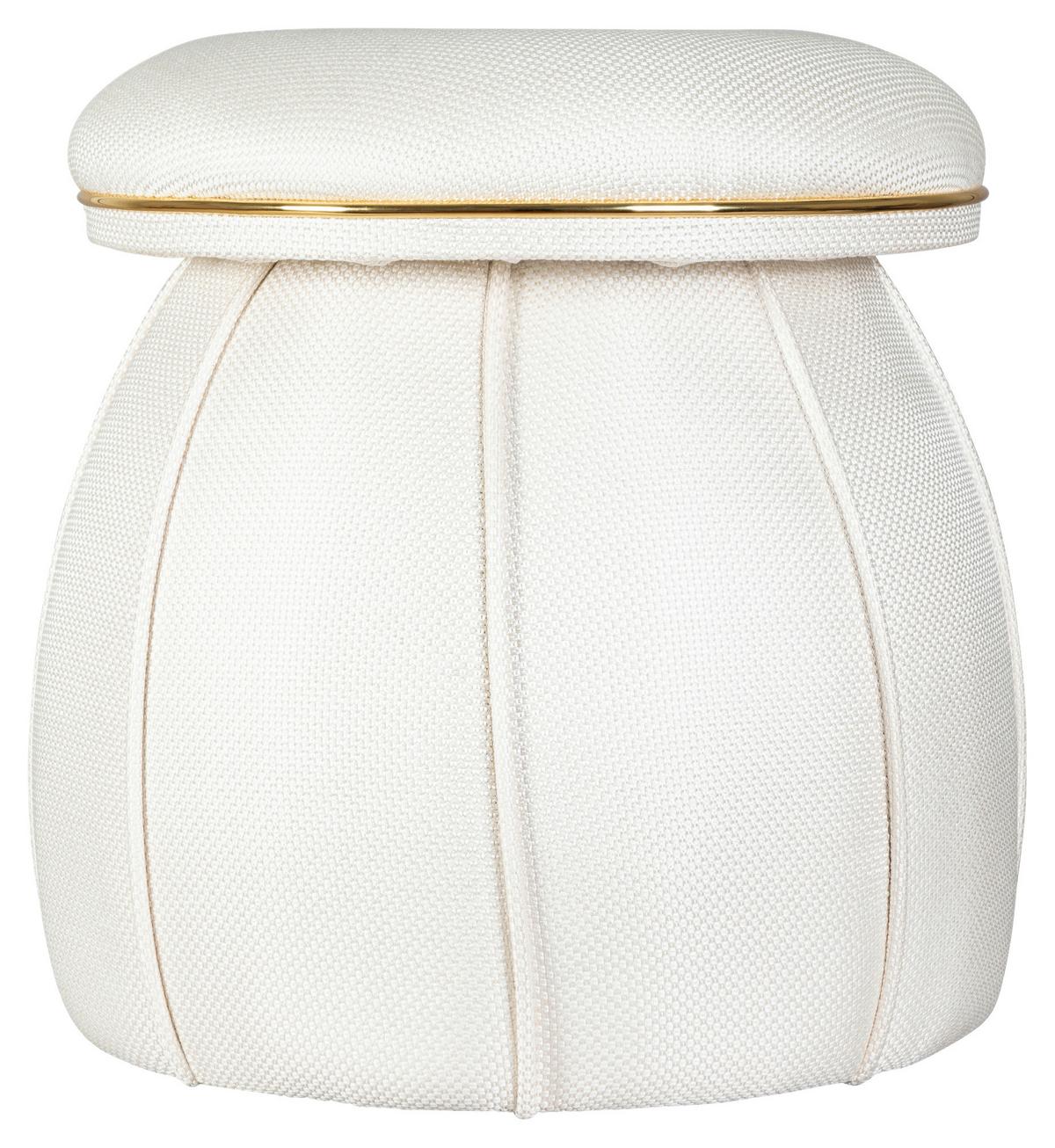 Hocker Corin 145 Beige/goldfarben D: 51,5 Cm - Beige/Goldfarben, Design, Textil (51,5/55cm) - Kayoom