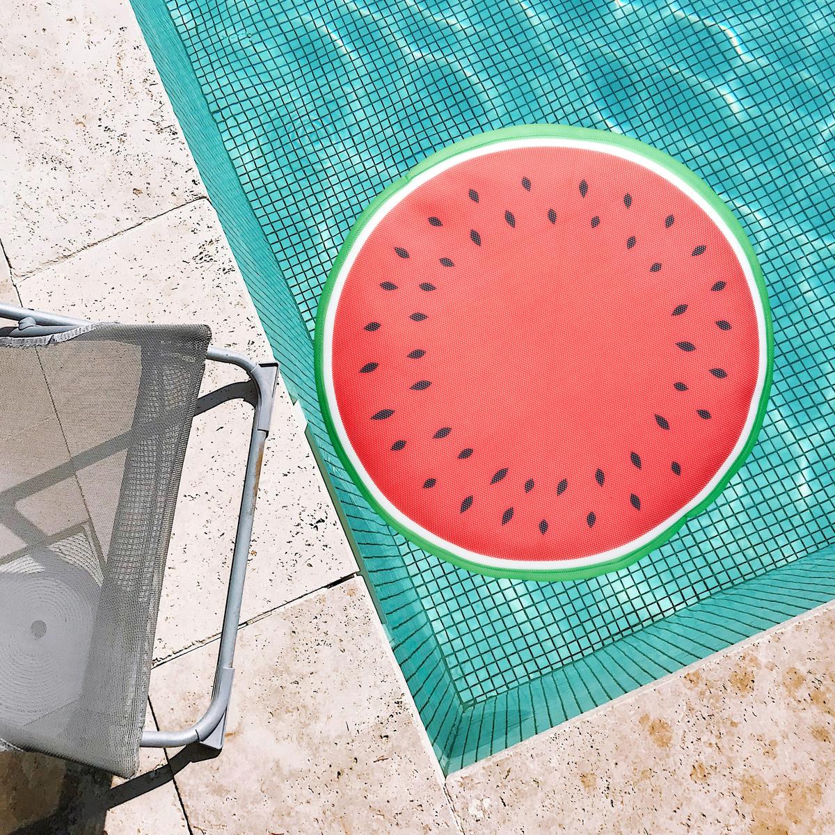 Schwimmkissen Melone Textil Grün/Rot mit Reißverschluss - Rot/Grün, Basics, Textil (85/22cm)