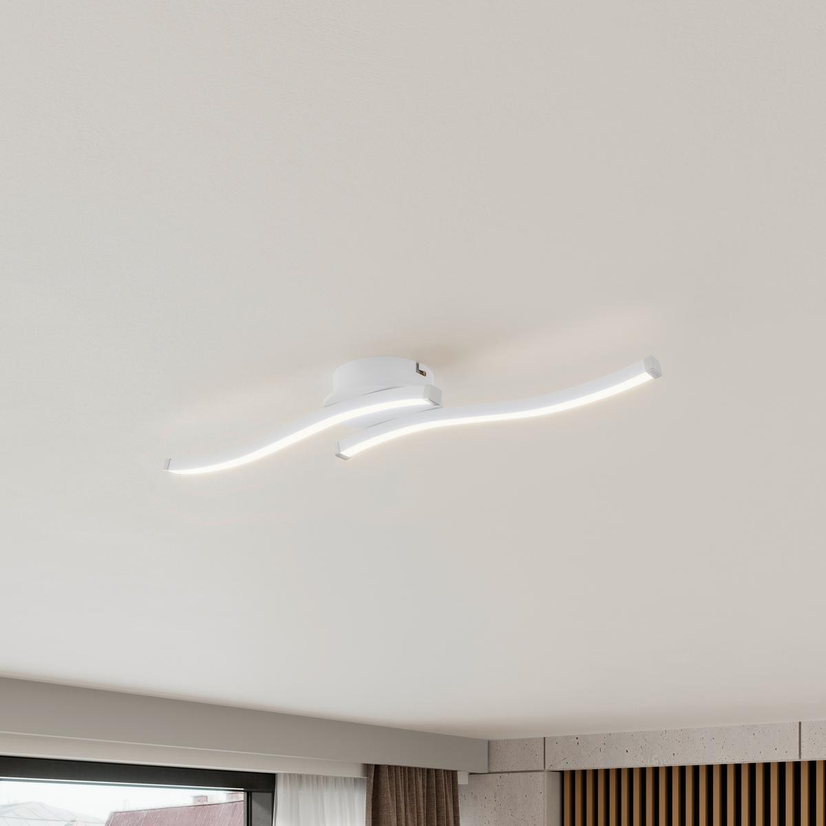 LED-Deckenleuchte Charlie - Chromfarben/Weiß, Basics, Kunststoff/Metall (12cm) - Luca Bessoni