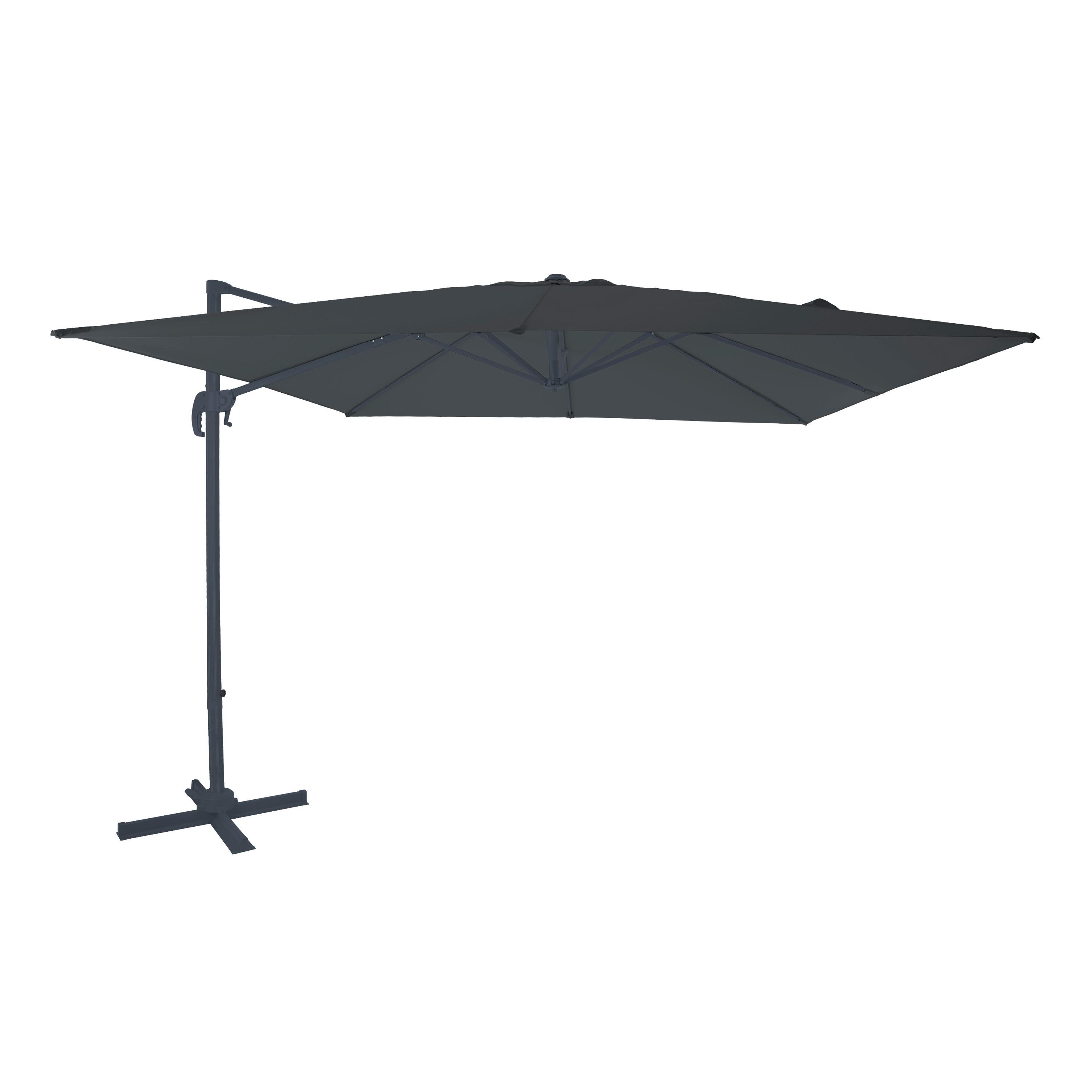 Ampelschirm Grau/Anthrazit DM: 300 H:250 - Anthrazit/Grau, MODERN, Textil/Metall (300/250cm)