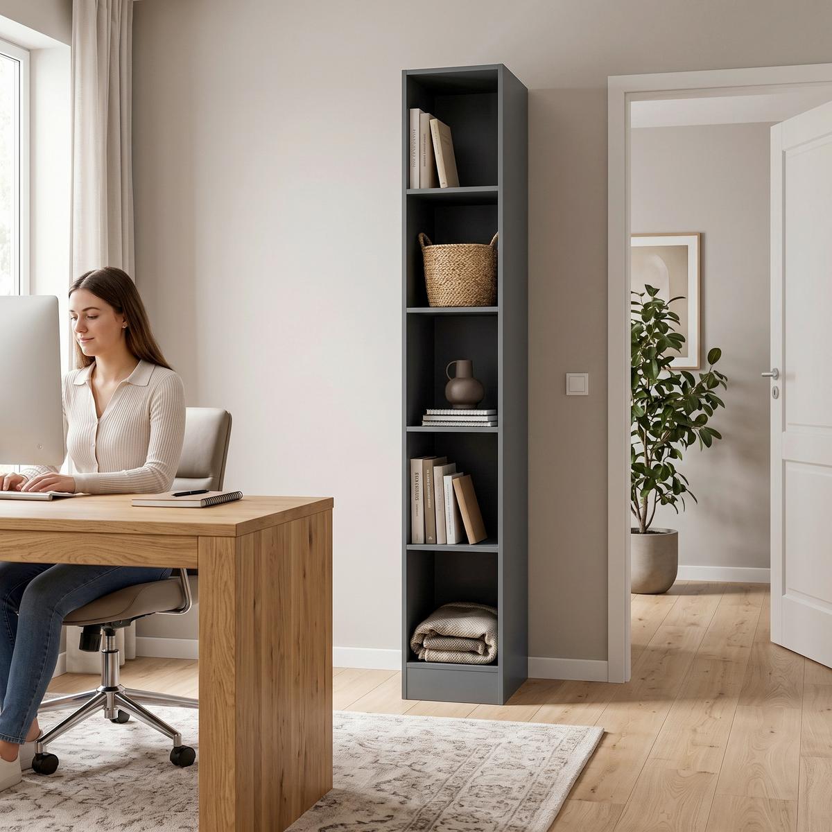Regal Meran B: 30 cm Grau - Grau, LIFESTYLE, Holzwerkstoff (30/200/60cm) - Held