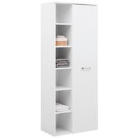 Vysoká skrinka FRESH v bielej farbe - biela/chrómová, Konventionell, kov/kompozitné drevo (65/168,5/38,5cm) - Ondega