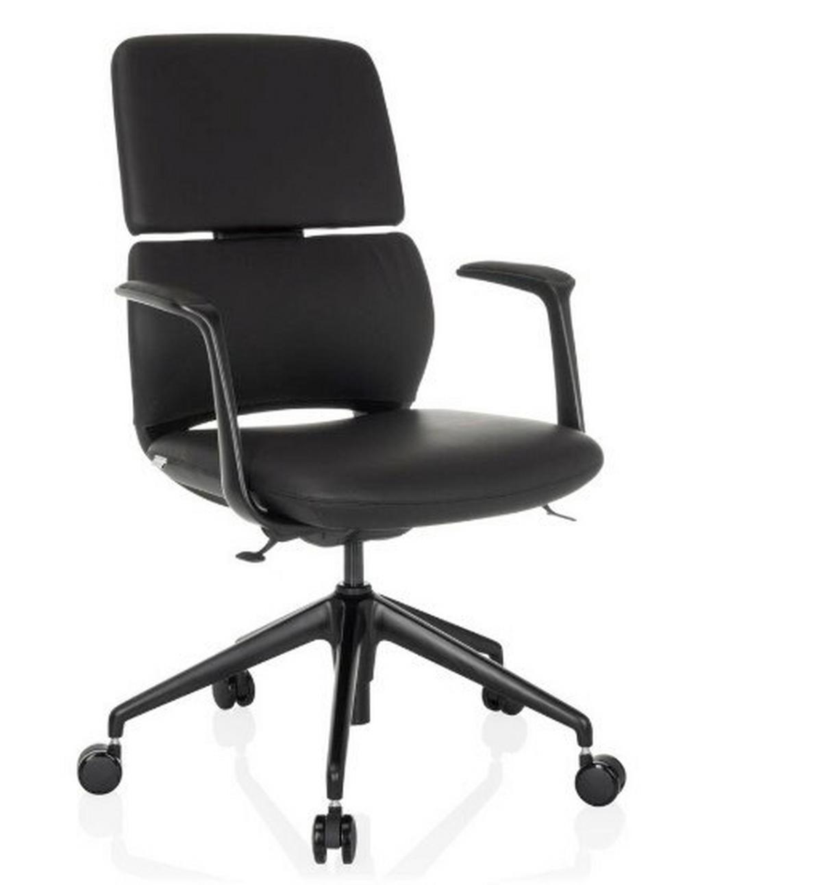 Drehstuhl Schwarz B: 62 cm - Schwarz, MODERN, Leder/Kunststoff (62/98-108/60cm) - MID.YOU