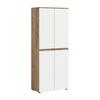 Garderobenschrank Scarpa Weiß/eichefarben B: 70 Cm - Eichefarben/Schwarz, Design, Holzwerkstoff (70/175/37cm) - Livetastic