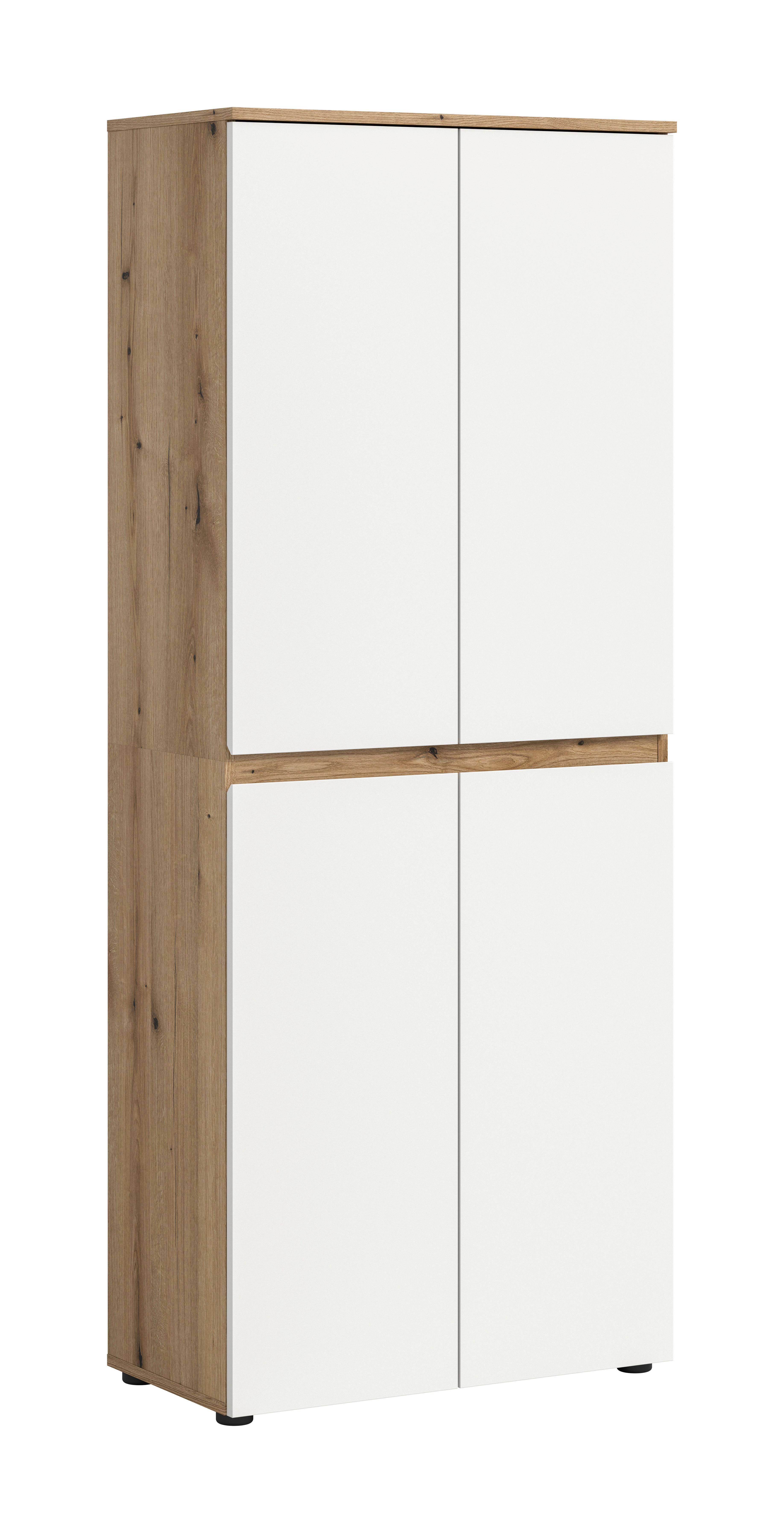 Garderobenschrank Scarpa Weiß/eichefarben B: 70 Cm