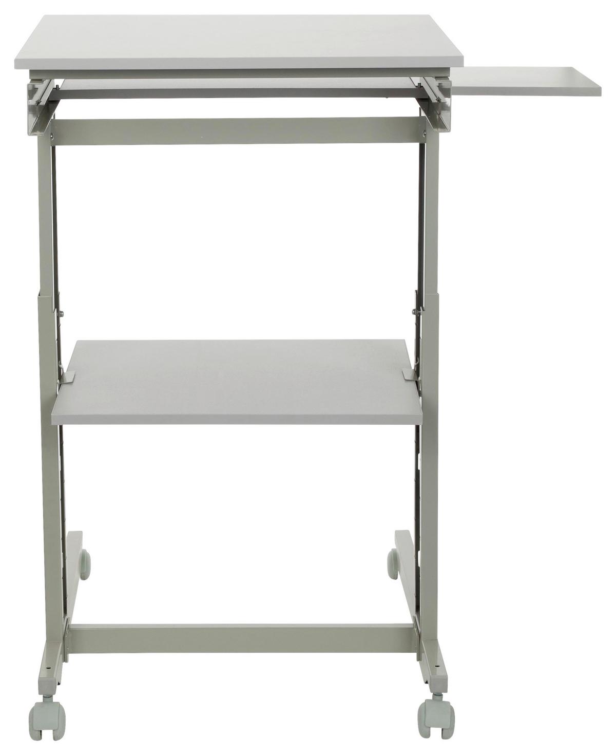 Schreibtisch B 50cm H 71,5 - 107,5cm Workstation - Grau, Basics, Holzwerkstoff/Kunststoff (60/71,5-107,5/50cm) - MID.YOU