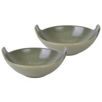 Schüsselset Steinzeug Grün 2--Teilig. Bxh 17x15,5 Cm - Grün, Basics, Keramik (17/15,5cm) - Creatable