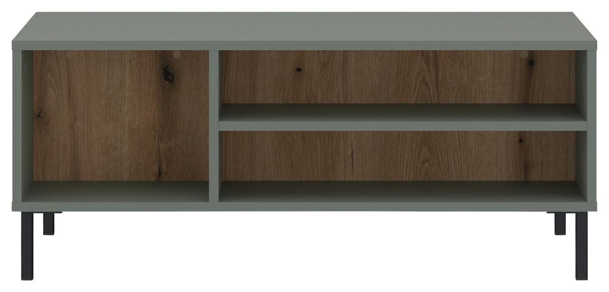 Couchtisch Pozzi Eichefarben/Graugrün B: 100 cm - Eichefarben/Schwarz, Trend, Holzwerkstoff/Metall (100/41,2/60cm)