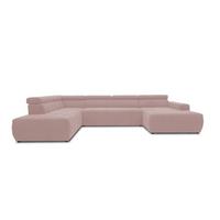 Wohnlandschaft Brandon Mit Kopfteilverstellung Pink - Schwarz/Rosa, Design, Textil (228/359/175cm) - MID.YOU
