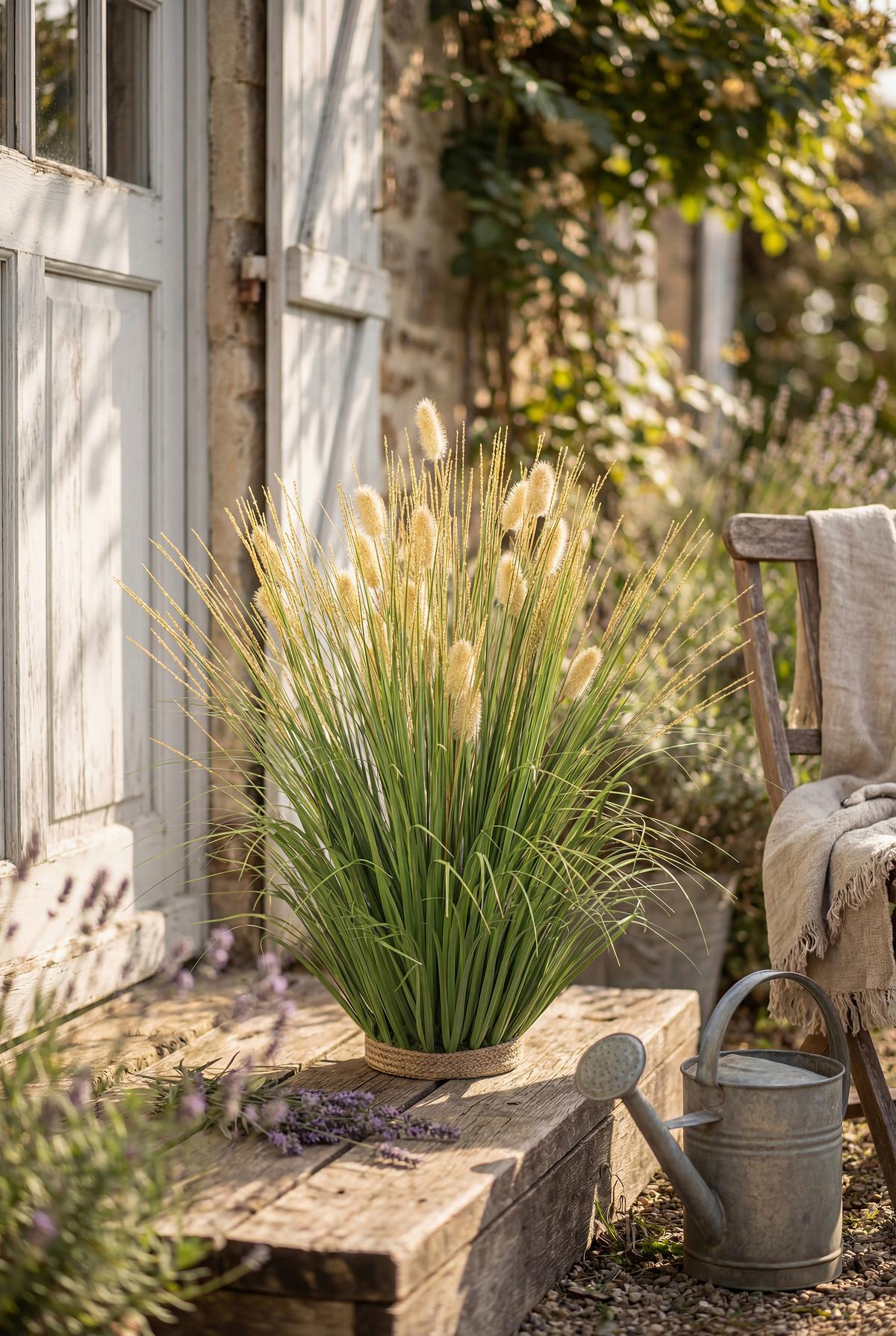 Kunstpflanze Mike - Creme/Grün, KONVENTIONELL, Papier/Kunststoff (30/52cm) - Luca Bessoni