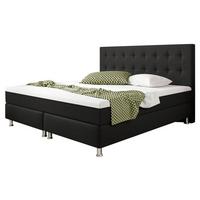 Boxspringbett 180x200 Cm Köln Plus - Silberfarben/Schwarz, KONVENTIONELL, Textil (180/115/210cm) - MID.YOU