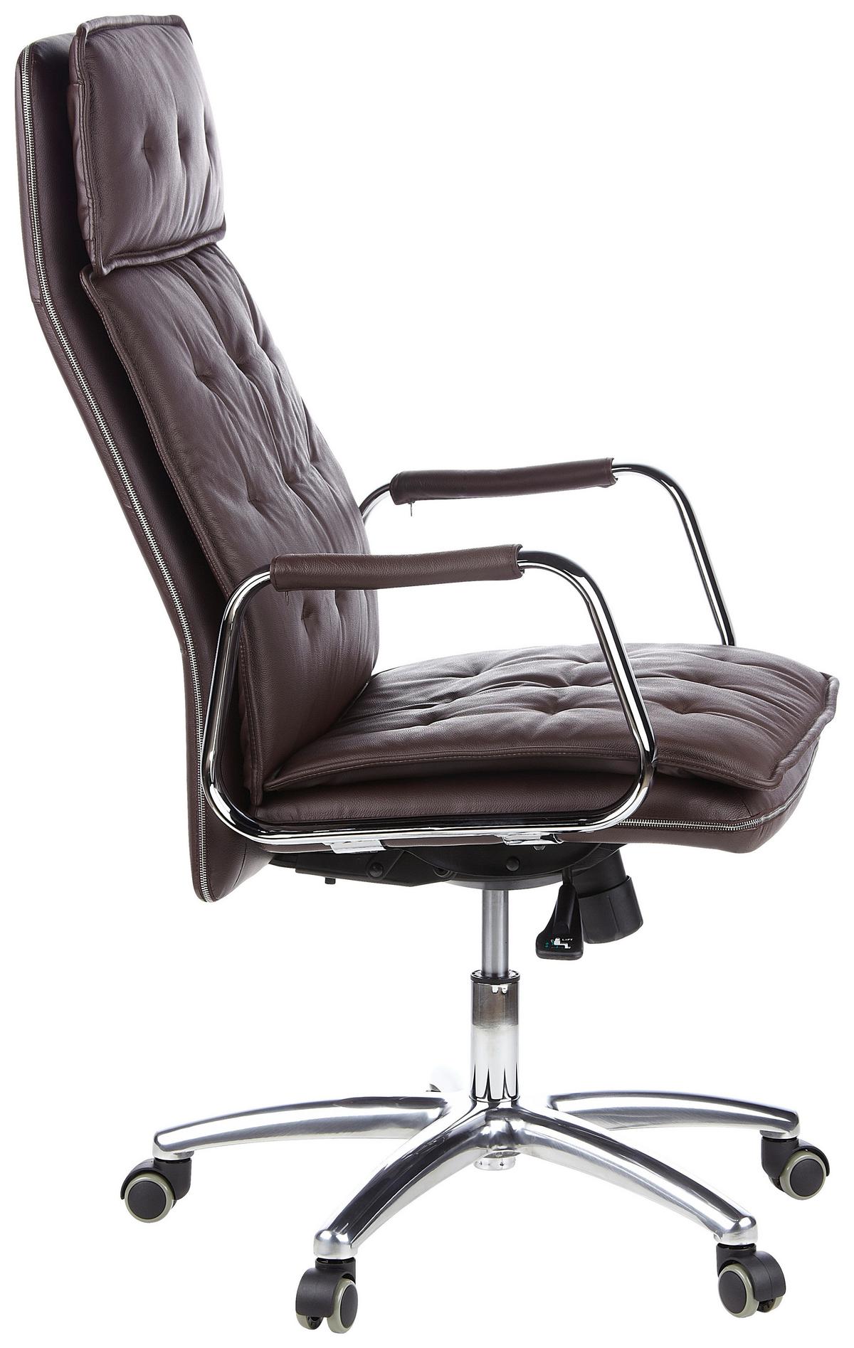 Chefsessel Villa Braun Bis 120 Kg - Braun, Basics, Leder/Kunststoff (60/130/48cm) - MID.YOU