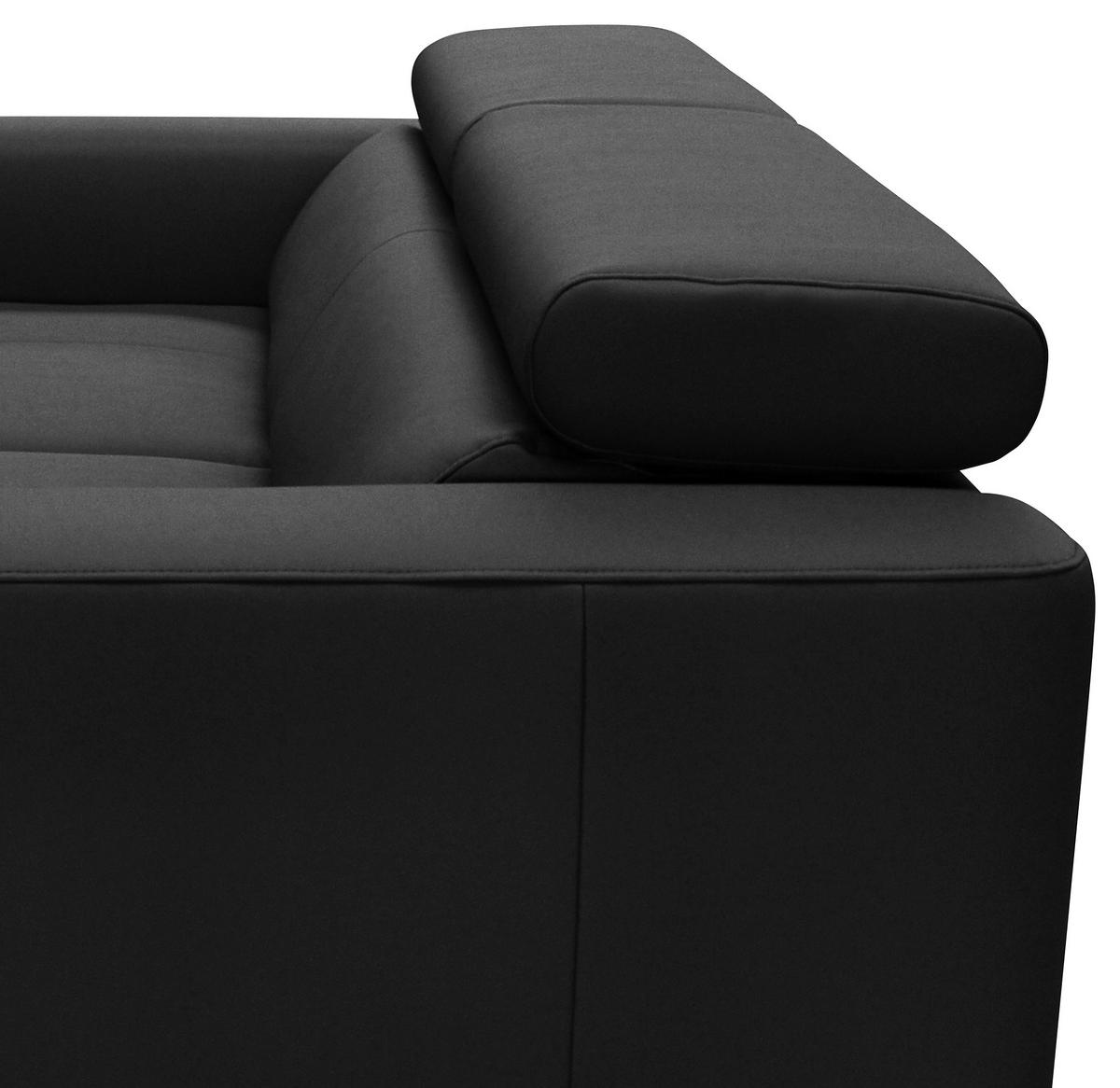 Schlafsofa Mondo, Schwarz B: 206 cm - Silberfarben/Schwarz, Design, Leder/Textil (206/95/101cm) - Livetastic