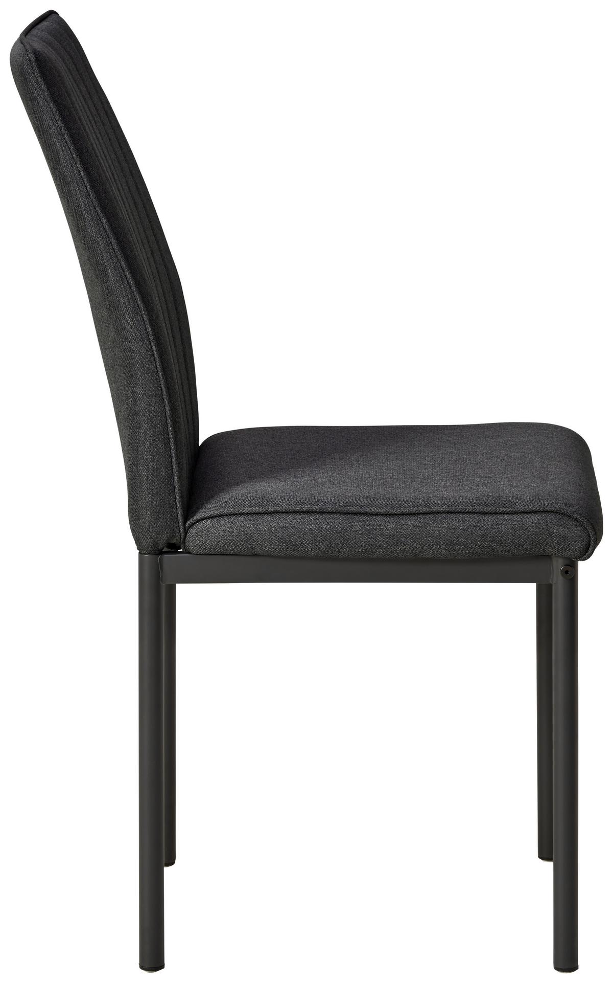 Stuhl Everton - Dunkelgrau/Grau, LIFESTYLE, Textil/Metall (44/91/58cm) - Livetastic