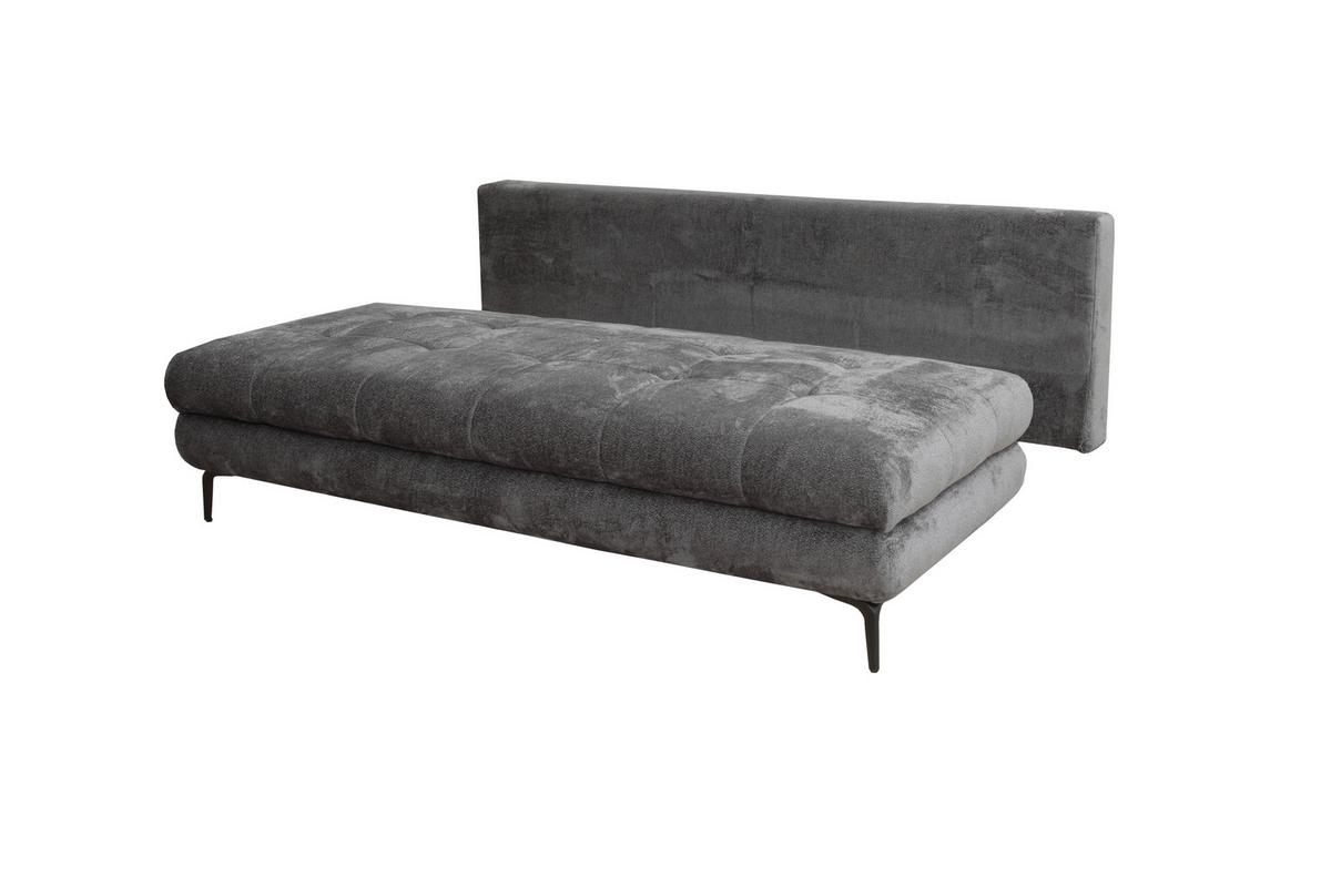 Schlafsofa Perla Graphitfarben B: 203 cm - Schwarz/Graphitfarben, KONVENTIONELL, Textil (203/94/96cm)