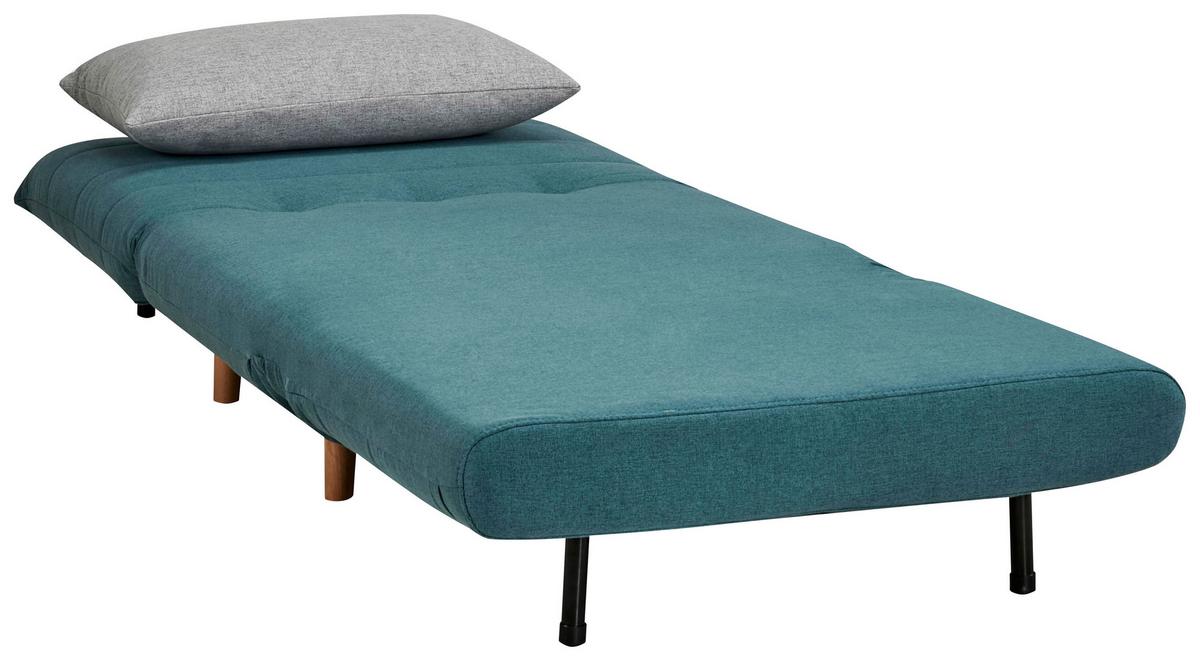 Fekvőfotel Simon - kék/szürke, Modern, textil (77/84/91cm) - Ondega