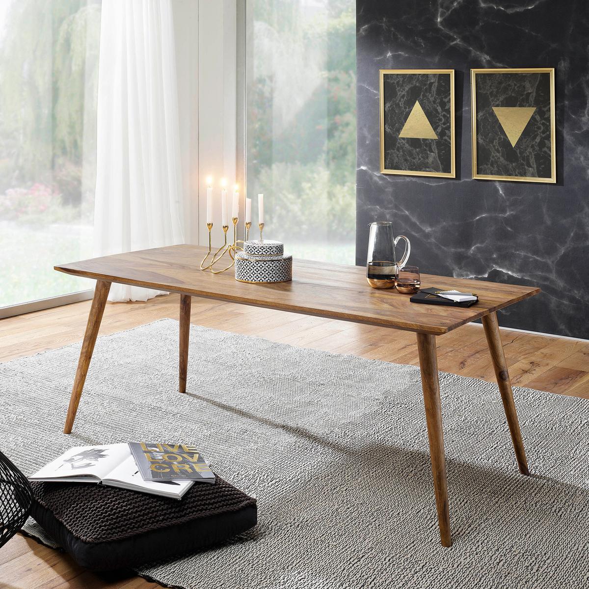 Esstisch Echtholz Repa LxB: 120x60 cm Sheesham - Sheeshamfarben, Design, Holz (120/76/60cm) - MID.YOU