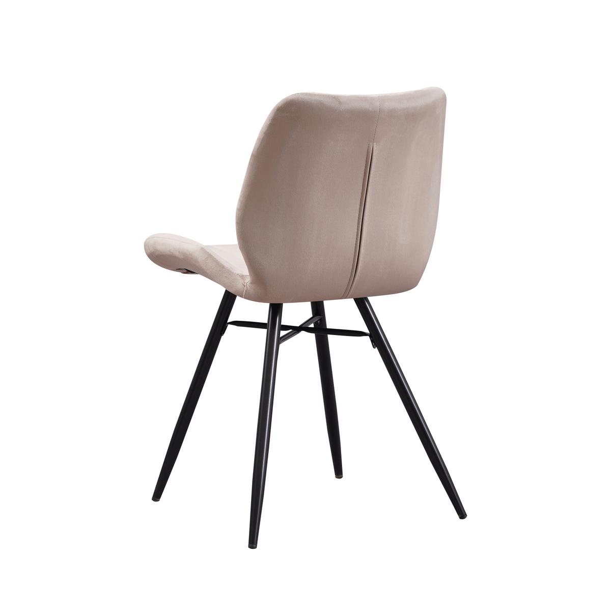 Stuhl-Set Barron Beige B: 47 cm - Beige/Schwarz, MODERN, Textil/Metall (47/82/55cm) - MID.YOU