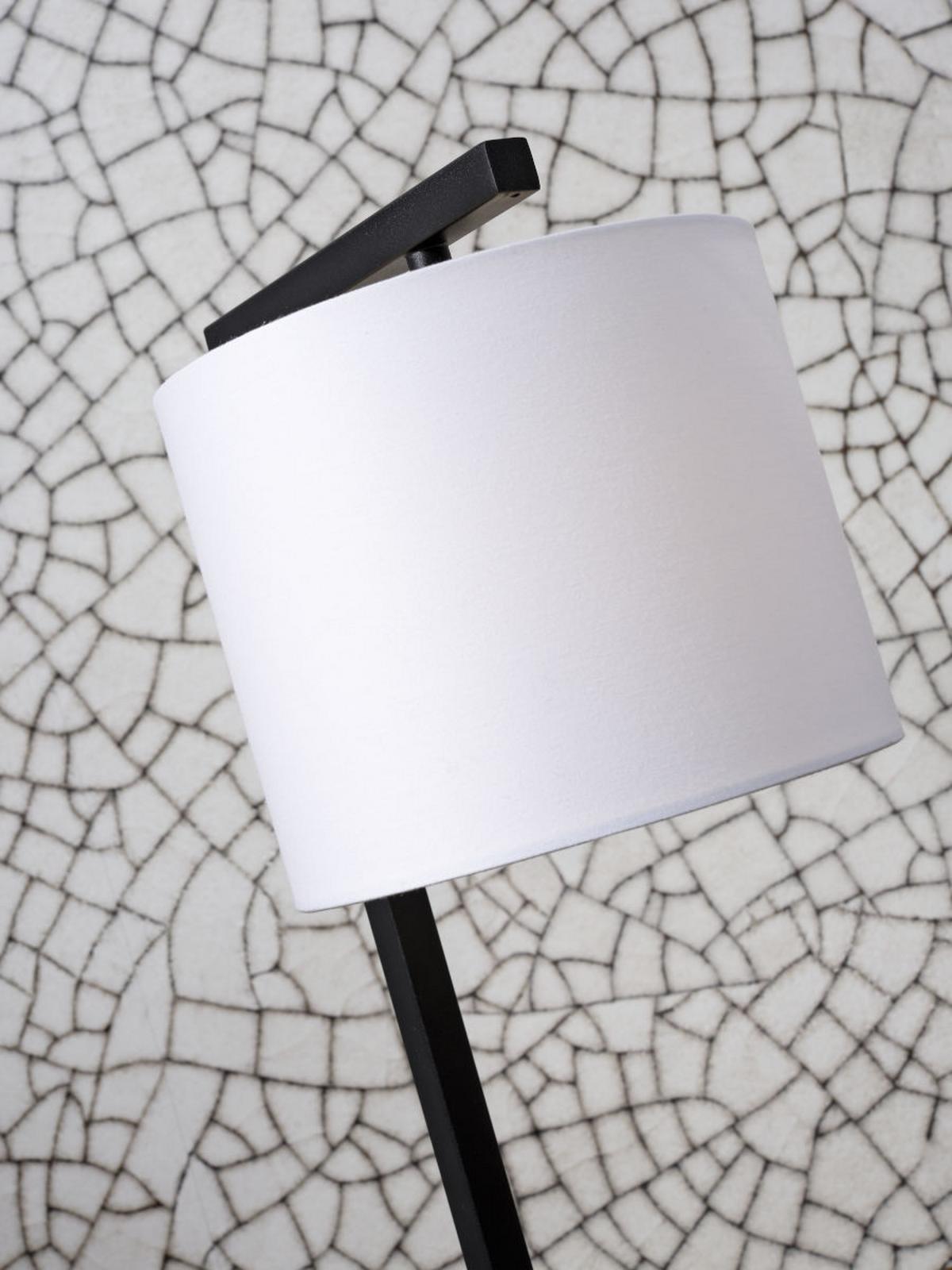 Tischlampe Boston Weiß mit Schalter - Schwarz/Weiß, Basics, Textil/Metall (17/44cm) - It's about Romi
