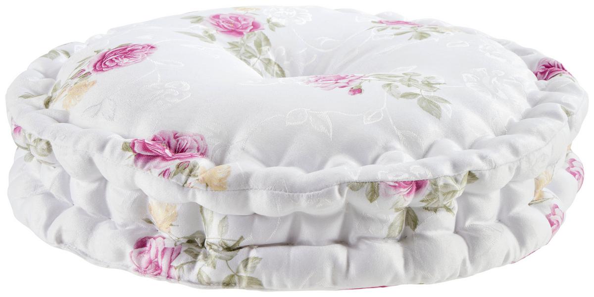 Sitzkissen Laura - Altrosa/Weiß, ROMANTIK / LANDHAUS, Textil (40/8cm) - James Wood