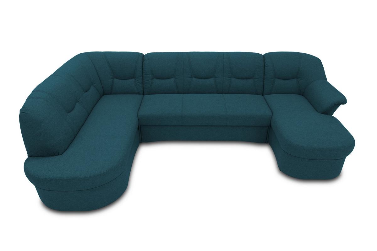 Wohnlandschaft Sarafina Dunkelblau - Schwarz/Dunkelblau, KONVENTIONELL, Textil (180/295/146cm) - MID.YOU