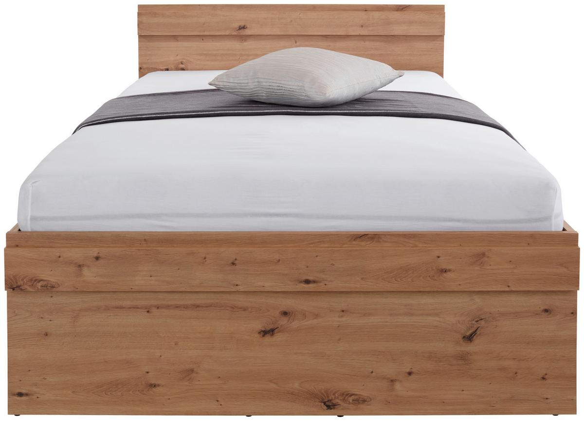 Stauraumbett 120x200 cm Box, Artsan Eiche Dekor/Weiß - Eiche Artisan/Weiß, MODERN, Holzwerkstoff (120/200cm) - Ondega