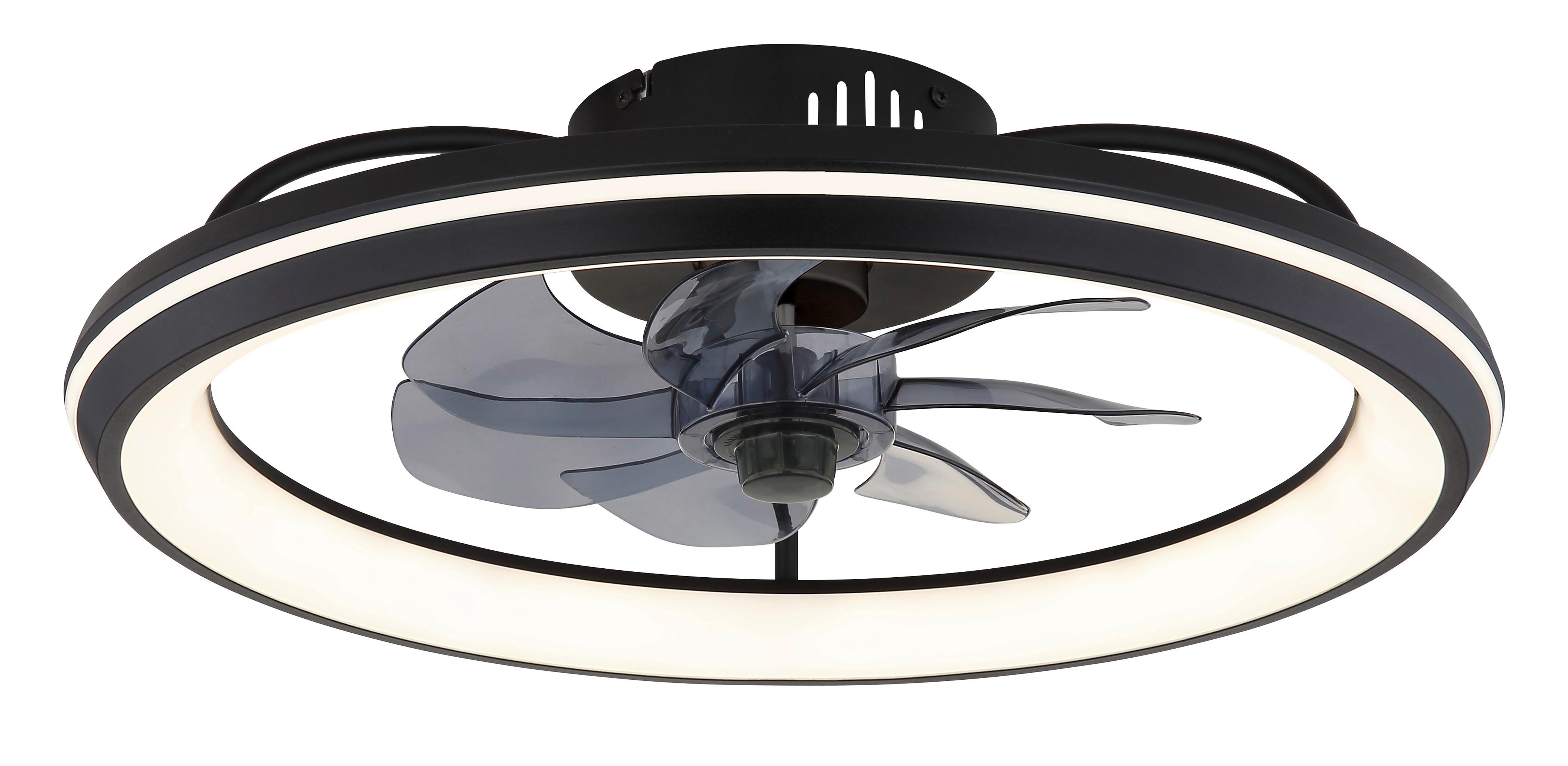 Mennyezeti Ventilátor 03643 - fekete/opál, Design, műanyag/fém (50/14cm) - Globo