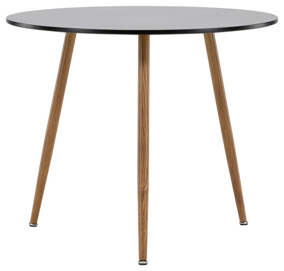 Esstisch Polar - Hellbraun/Schwarz, Design, Holzwerkstoff/Metall (90/90/75cm) - Livetastic