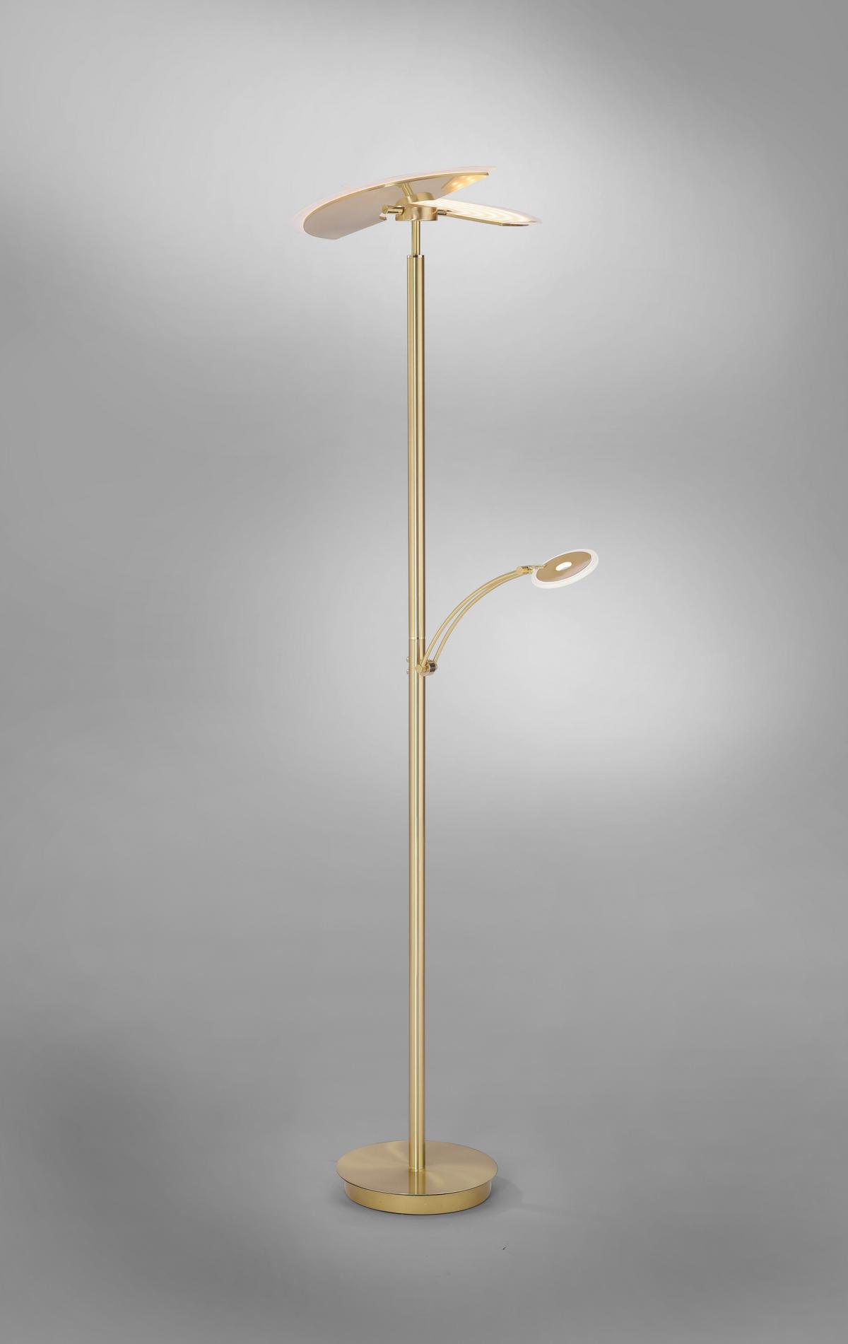 Led-stehlampe Artur Dimmbar Messingfarben Mit Leselampe - Messingfarben, Basics, Metall (62/444/200,3cm) - Paul Neuhaus