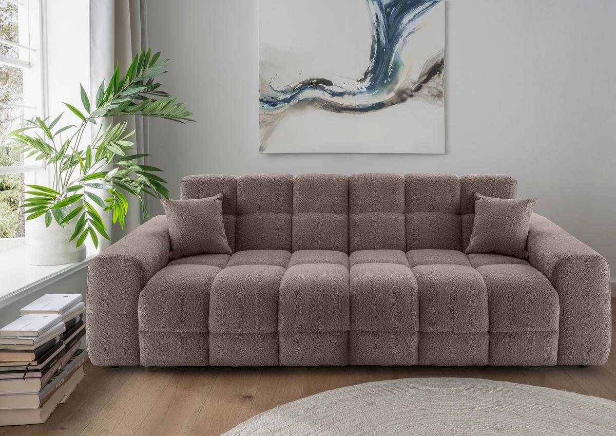 Viersitzer-Sofa Bosco, Taupe B: 300 cm - Taupe/Schwarz, MODERN, Textil (300/87/120cm) - Livetastic