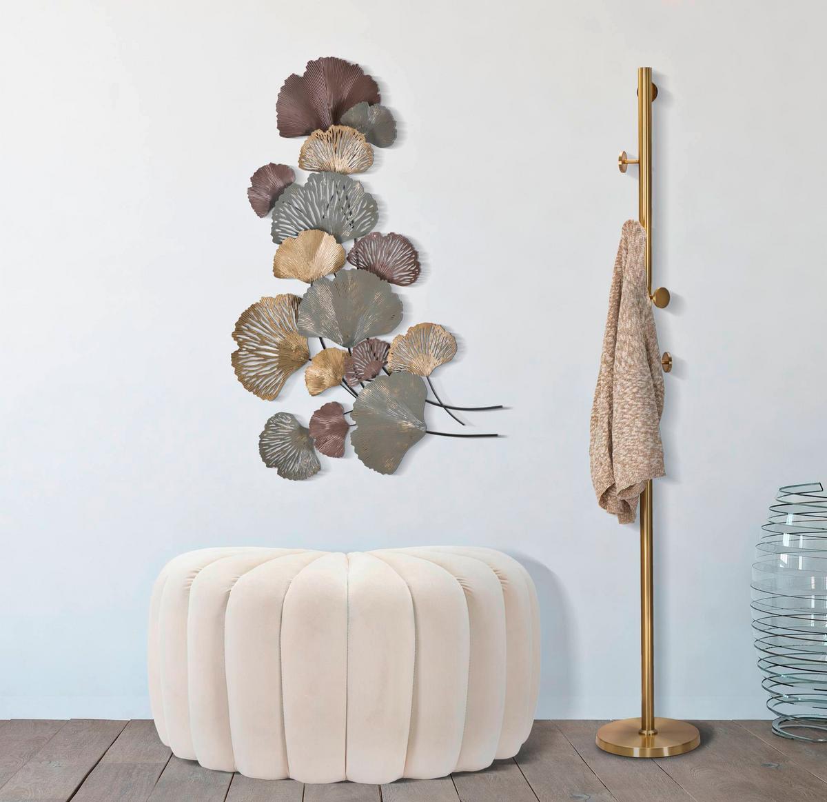 Wanddeko Diply Goldfarben, Grau B: 76 cm - Goldfarben/Grau, Basics, Metall (76/126/7.6cm)