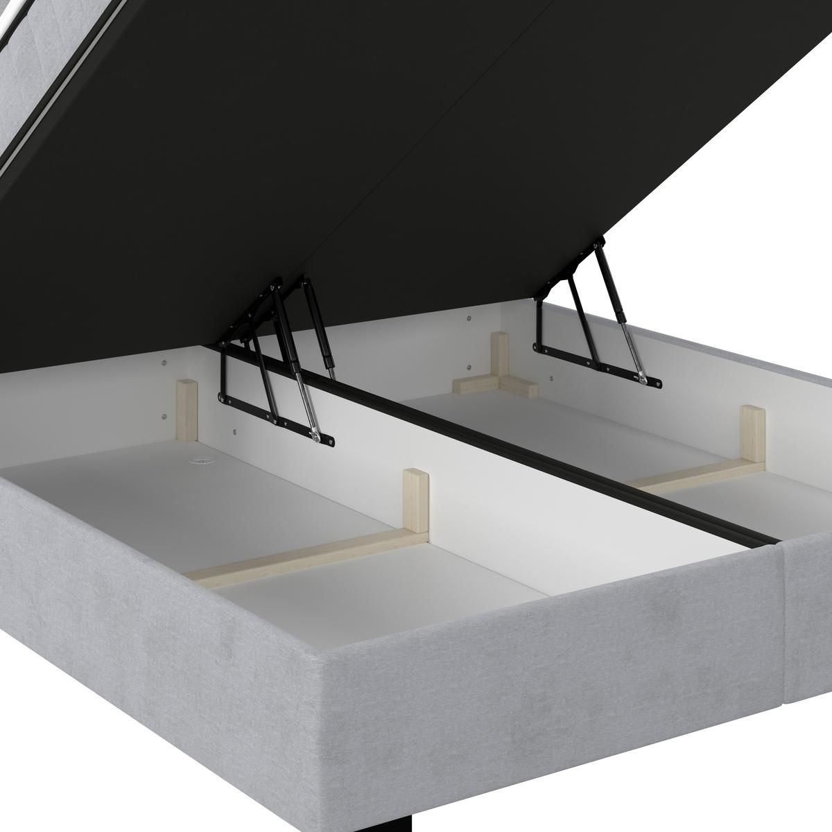 Boxbett Maya inkl. Bettkasten Grau 180x220 cm - Schwarz/Grau, MODERN, Holz/Holzwerkstoff (180/220cm)