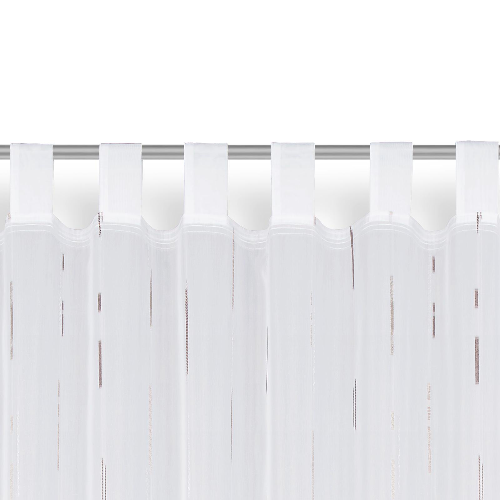Vorhang mit Schlaufen und Band Arzu 140x255 cm Braun/Weiß - Braun/Weiß, MODERN, Textil (140/255cm) - Luca Bessoni