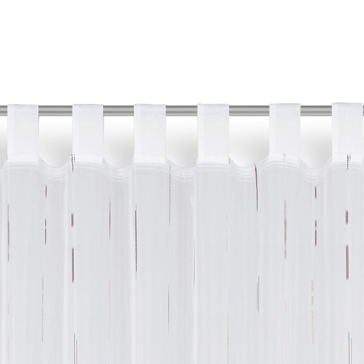 Vorhang mit Schlaufen und Band Arzu 140x255 cm Braun/Weiß - Braun/Weiß, MODERN, Textil (140/255cm) - Luca Bessoni