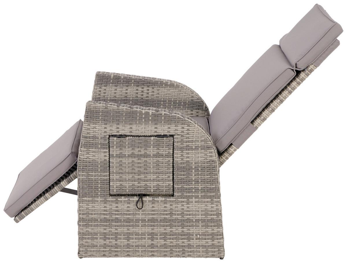 Gartensessel verstellbar Amelia Stahl, Kunststoff - Dunkelgrau, MODERN, Kunststoff/Textil - Beldano