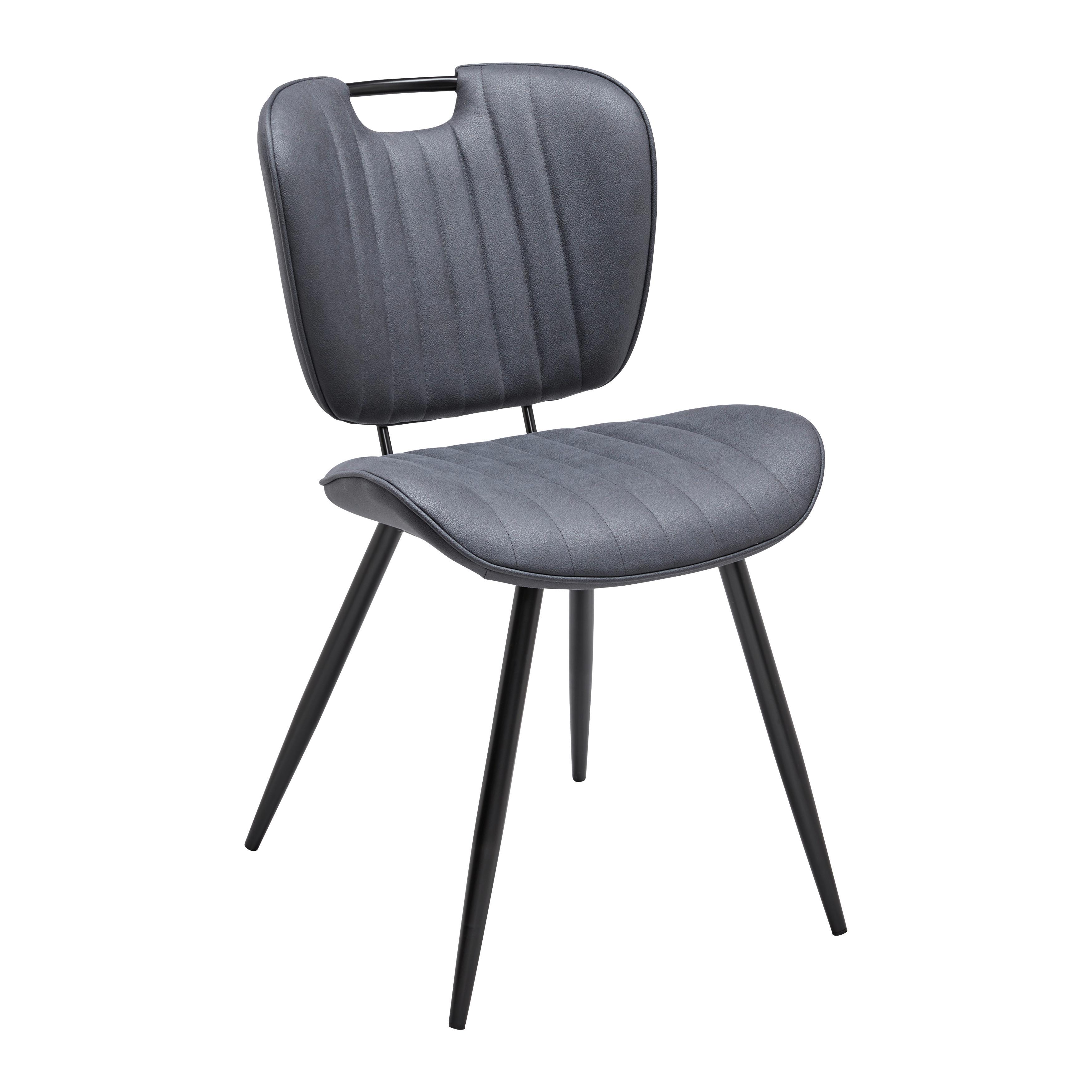 Jídelní židle HINA tmavě šedá - šedá/černá, Moderní, kov/dřevo (46/84/57cm) - Bessagi Home