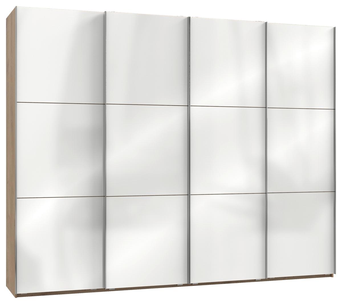 Schwebetürenschrank B: 300 Cm Level 36c Weiß/eiche Dekor - Eichefarben/Weiß, MODERN, Holzwerkstoff (300/236/65cm) - MID.YOU