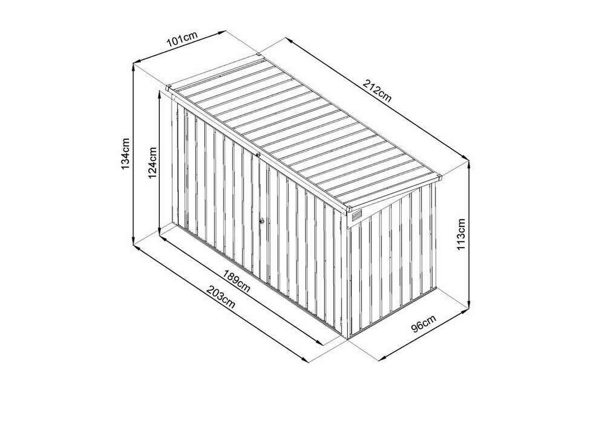 Mülltonnenbox Für 3 Tonnen 212x134x101 Cm Ohne Boden - Anthrazit, Basics, Metall (212/134/101cm)