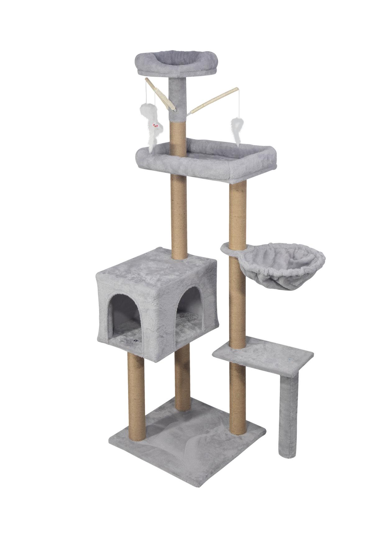 Škrabací strom pro kočky FELIX FELIX - šedá, Konvenční, karton/kompozitní dřevo (45/45/145cm) - Mömax