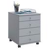 Rollcontainer Grau Lona Mini 42x57x50 Cm - Grau, Basics, Holzwerkstoff/Kunststoff (42/57/50cm) - MID.YOU