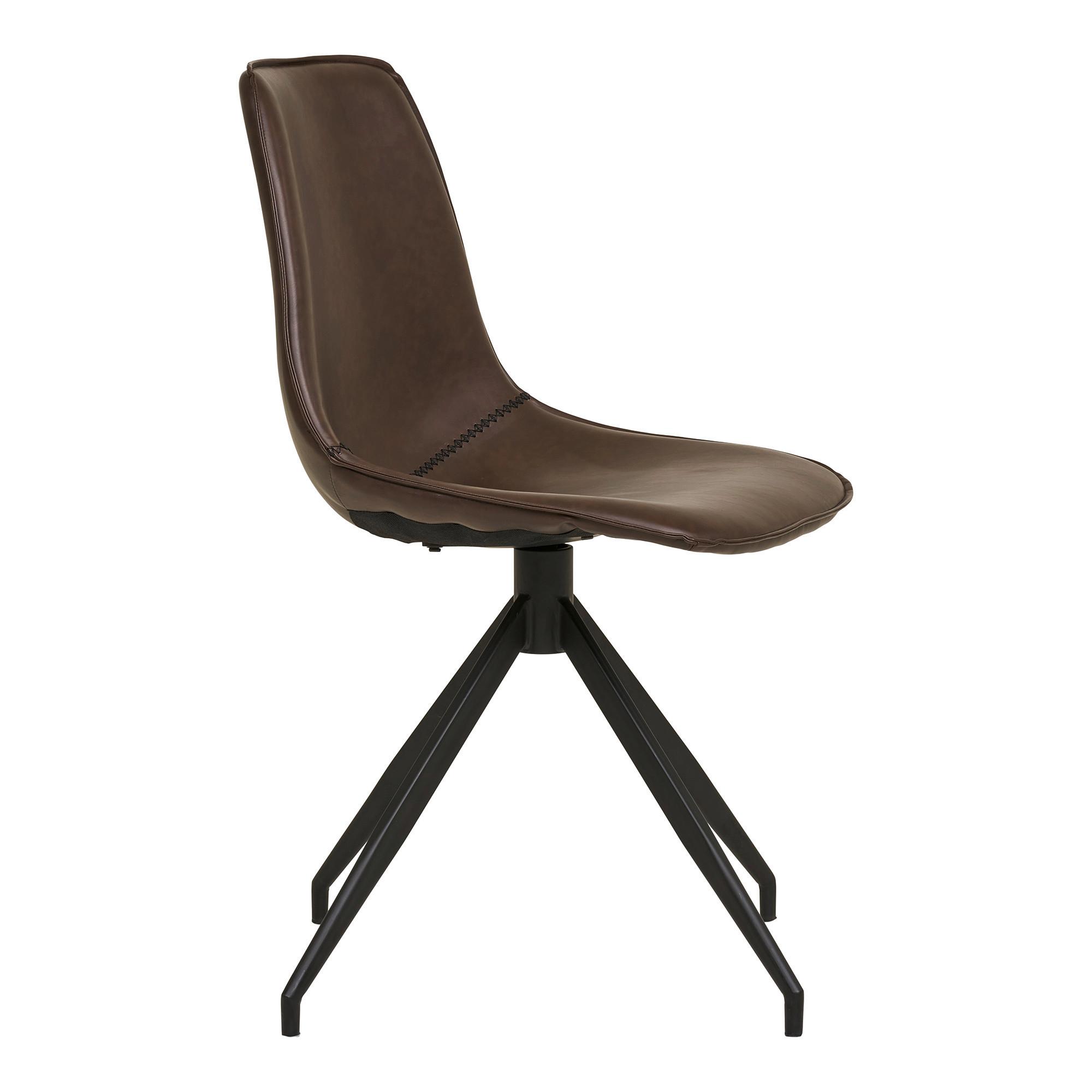 Stuhl-Set Monaco Dunkelbraun Schwarz B: 48 cm - Dunkelbraun/Schwarz, MODERN, Textil/Metall (48/86/56cm) - MID.YOU