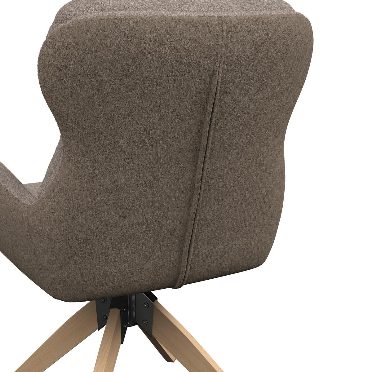 Židle s područkami Neelia, hnědá - přírodní barvy/hnědá, Moderní, kov/dřevo (71/60/94cm) - Bessagi Home