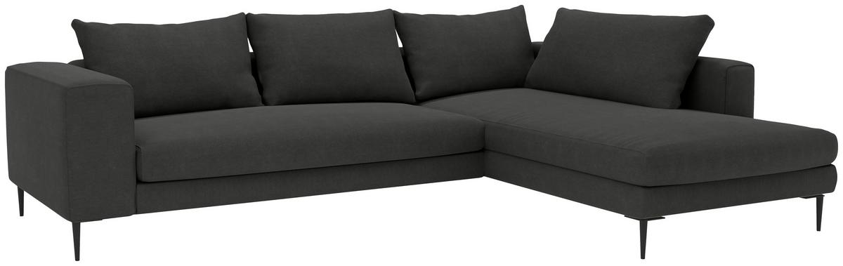 Ecksofa Aurora Ii - Schwarz/Graphitfarben, MODERN, Textil (295/210cm) - Trendmanufaktur