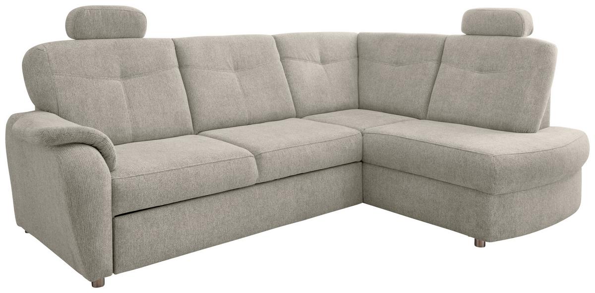 Eckschlafsofa Rosali, Beige S: 264x180 Cm - Chromfarben/Beige, MODERN, Textil (264/180cm) - Livetastic