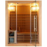 Finnische Sauna Riga int. Steuerung, 4,5-KW-Ofen - Basics, Holz (150/190/120cm)
