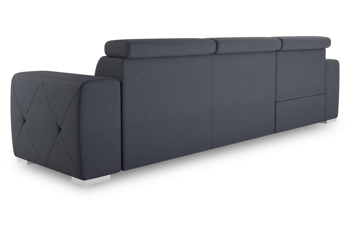 Ecksofa mit Schlaffunktion Madison Blau/Grau 195x296 cm - Blau/Silberfarben, Design, Textil (195/296cm) - MID.YOU