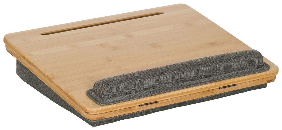 Laptopunterlage Comfilap Iii - Braun/Grau, Basics, Naturmaterialien/Textil (42/9/34cm) - MID.YOU