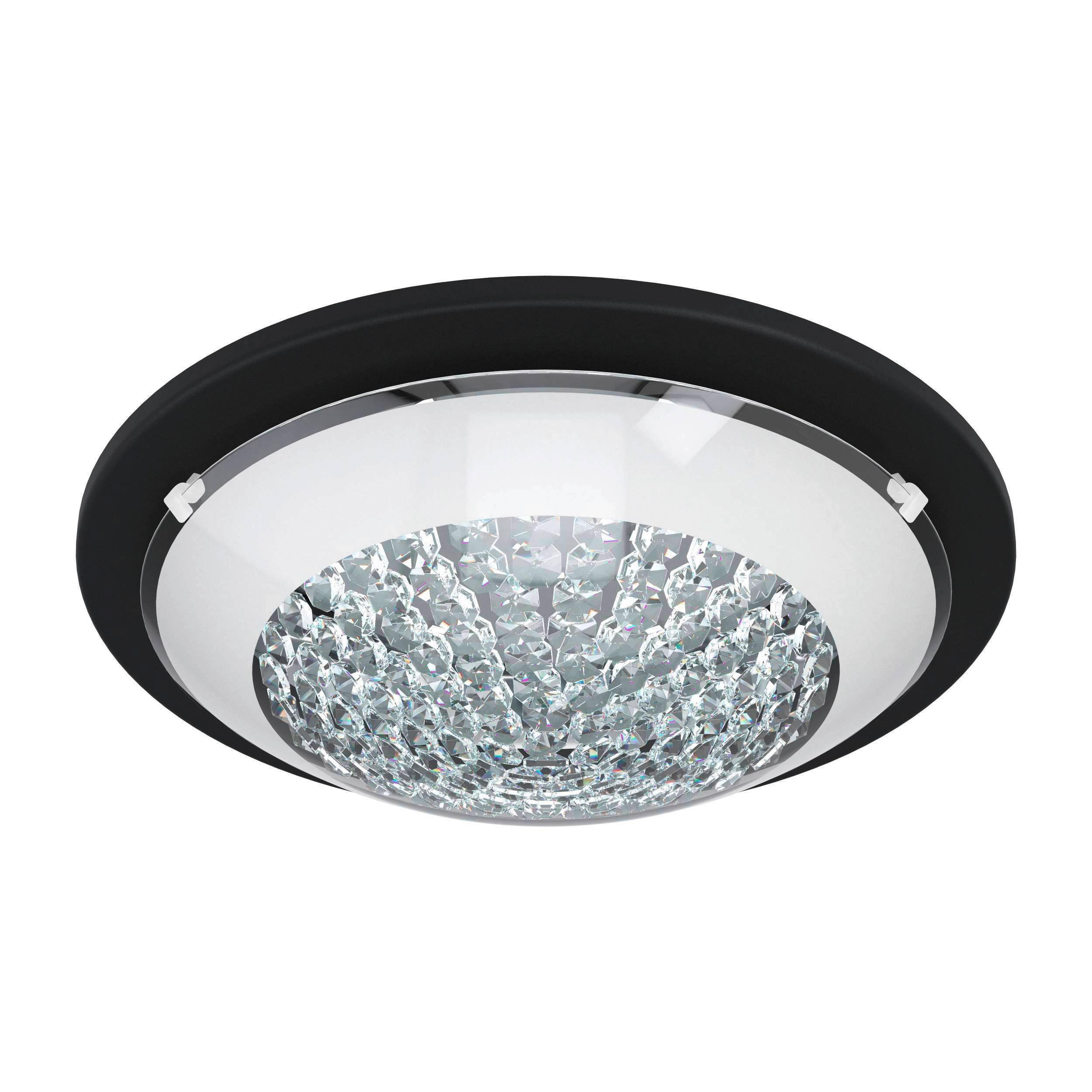DECKENLEUCHTE 99356* ACOLLA 1 - Schwarz/Weiß, Design, Glas/Metall (29/8,5cm) - Eglo