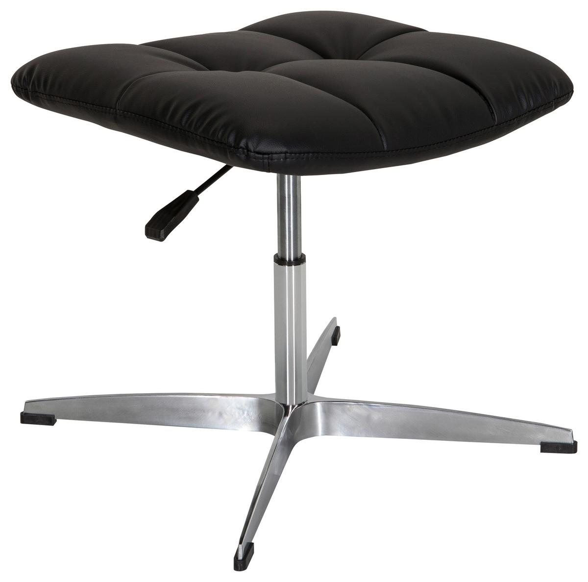 Bürohocker Saranto Schwarz - Silberfarben/Schwarz, MODERN, Textil/Metall (47/38/47cm) - MID.YOU