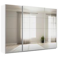 Schwebetürenschrank Mit Spiegel B: 315cm Feldkirch - Silberfarben/Weiß, MODERN, Glas/Holzwerkstoff (315/229/62cm)